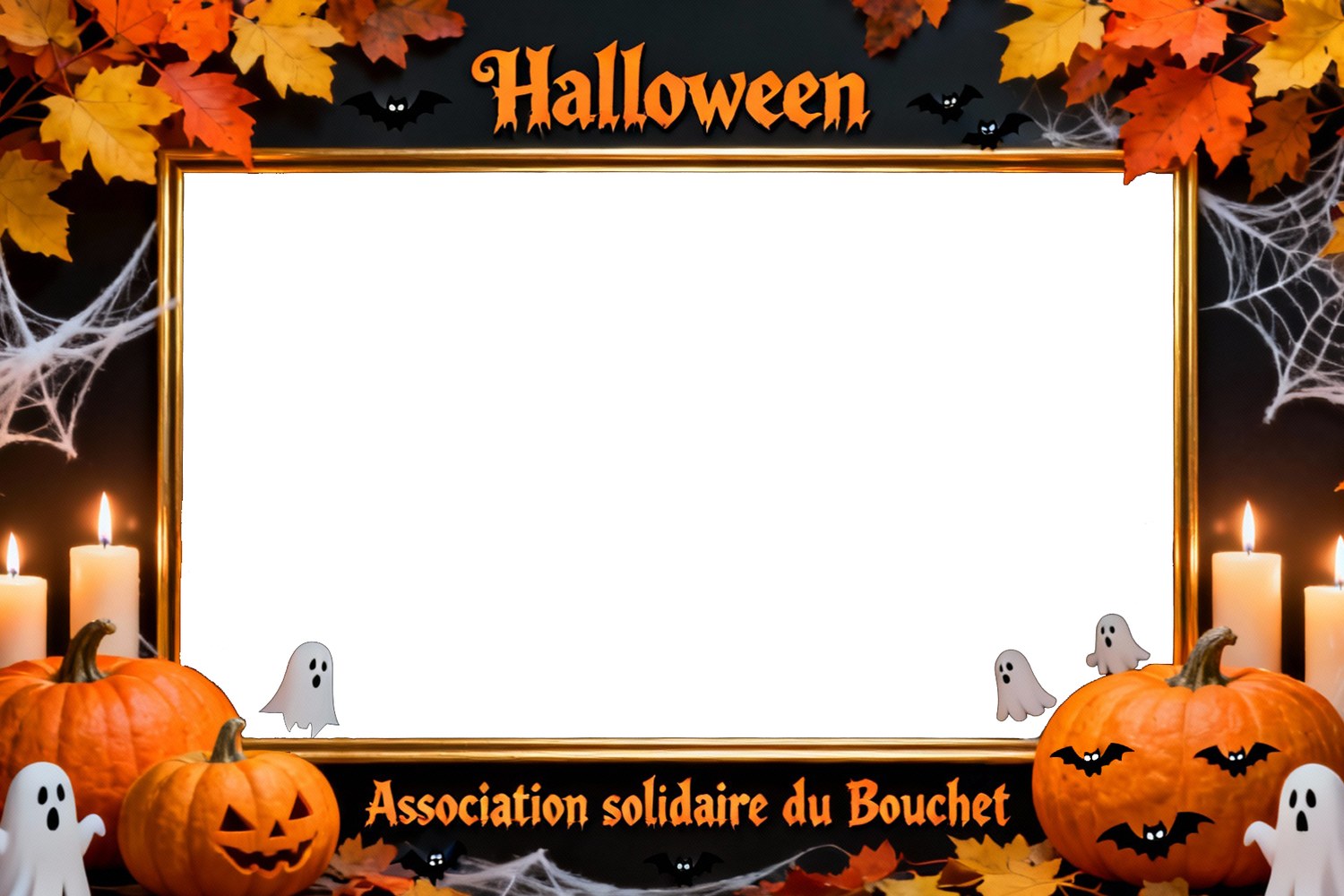 Cadre photobooth thème Halloween pour l'Association solidaire du Bouchet