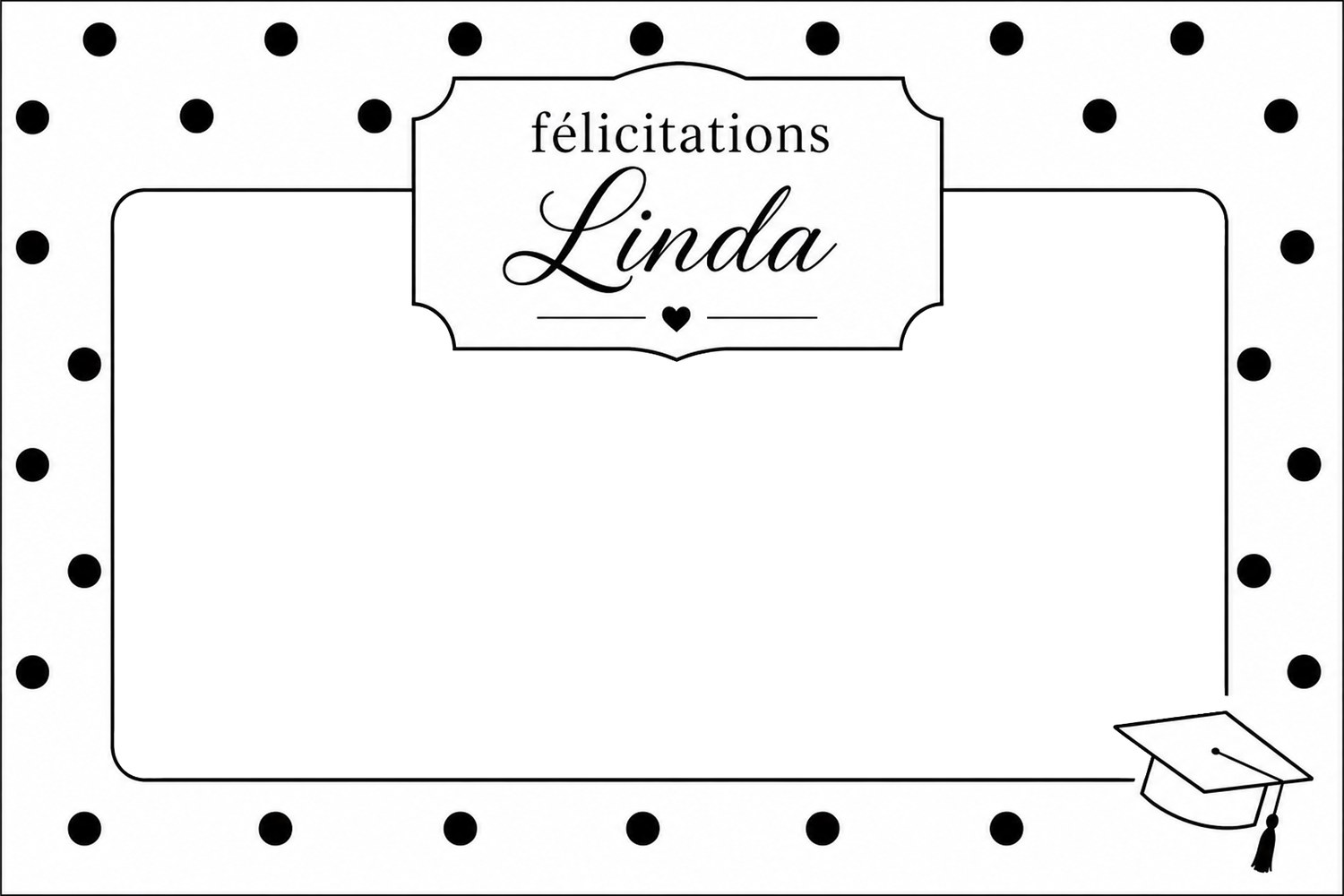 Cadre photobooth de félicitations pour une remise de diplôme, Linda