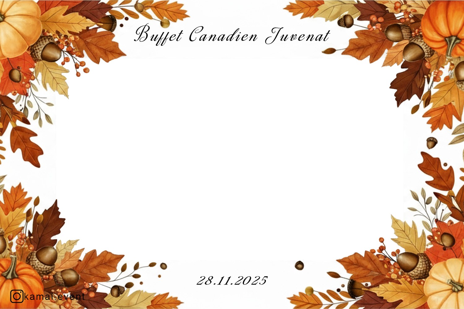 Cadre photobooth automnal pour le Buffet Canadien du Juvenat